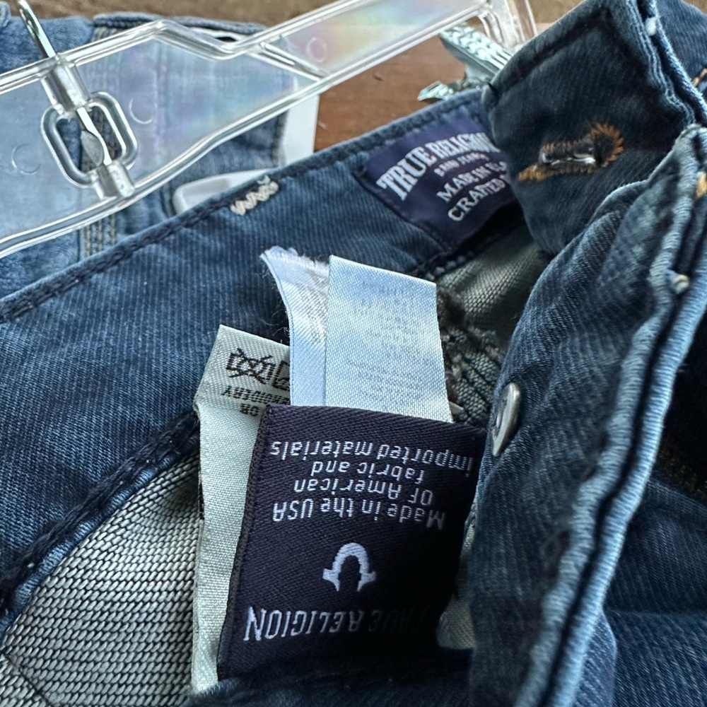 True Religion Designers Men's Dark Blue Relaxed Jeans Button Flap Backpockets - Picture 5 of 6